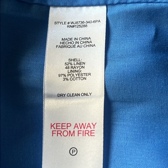 Jason Wu Linen Cropped Blazer Blue Size Small NWT - Picture 11 of 11